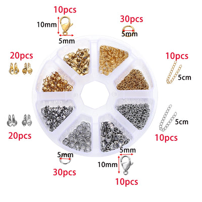 Bulk Jewelry Findings Kit 400Pcs Lobster Clasps Beads - Smarsty