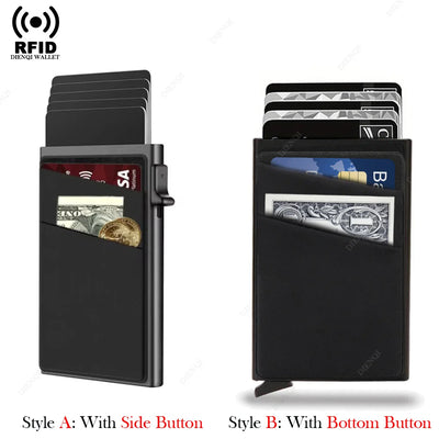 Anti-theft Cards Protectors Card Holder Minimalist Smart Wallet RFID Protection Aluminum Metal Box Cardholder Case Porte Carte - Smarsty
