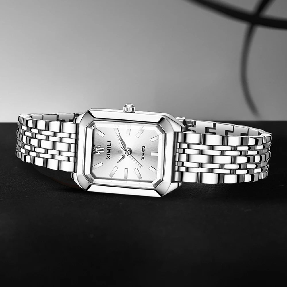 Trendy Women's Rectangular Dial Quartz Watch for Daily Wear - Smarsty