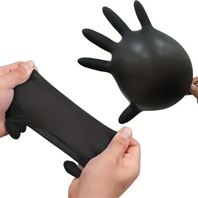 50/20PCS Disposable Black Nitrile Gloves Latex Free Waterproof Durable Suitable for Kitchen Food Processing Beauty SalonFamily - Smarsty