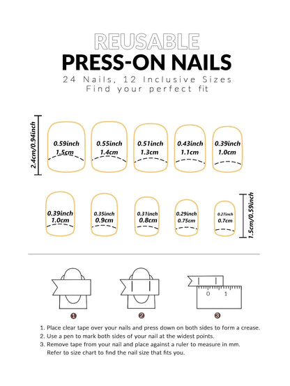 Stiletto Press On Nails Set with Black Silver Bowknot - Smarsty