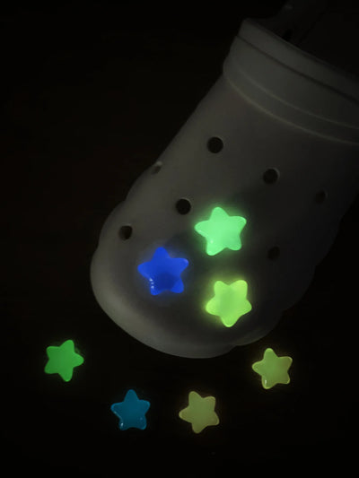 7 pcs set for Clogs Glow-in-the-dark star detachable accessory shoe charms decoration - Smarsty