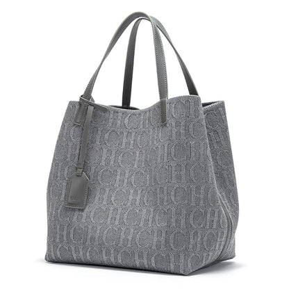 CHCH Tote Bag Large Capacity Black Knitted Shopping Bag - Smarsty