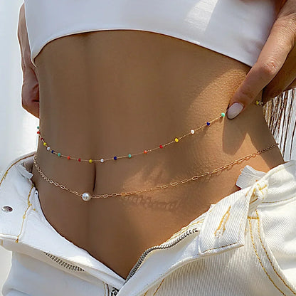 Versatile Peach Heart Body Chain for Summer Beach - Smarsty