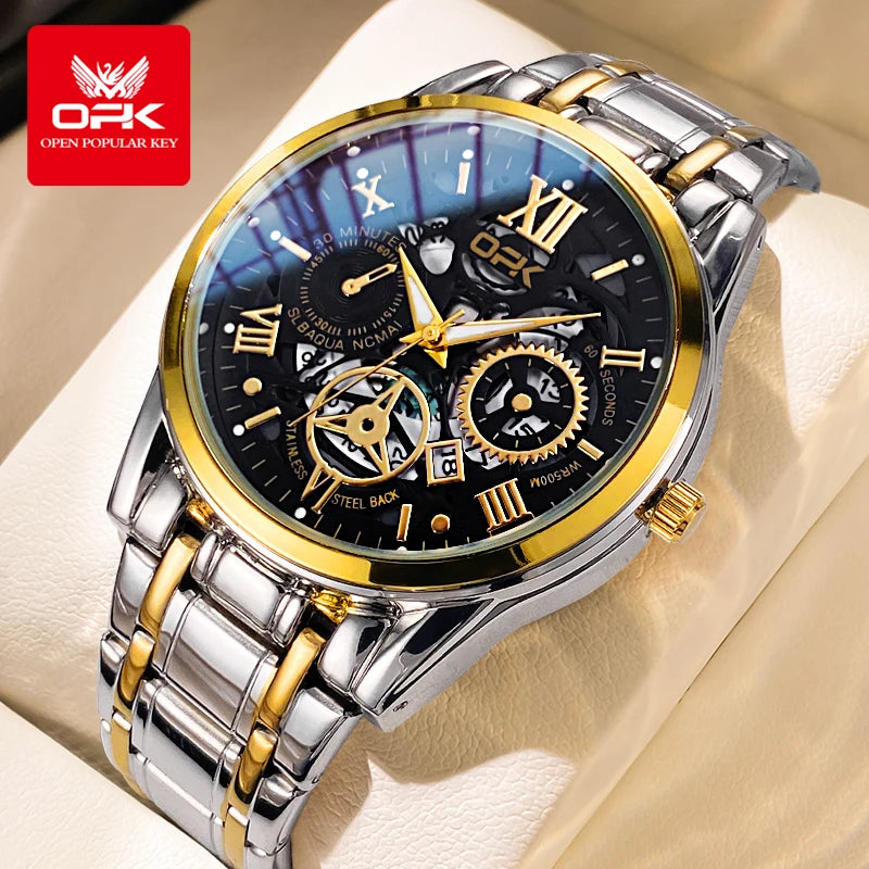 Men's Waterproof Steel Watch with Night Glow Feature - Smarsty