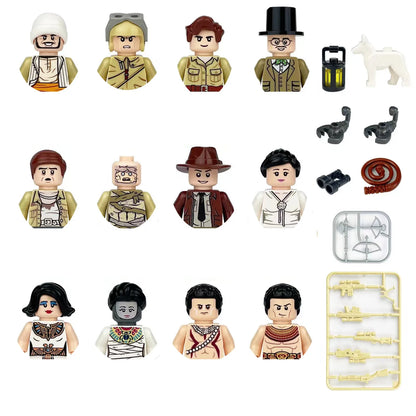 building blocks action doll mini city figures toys girls soldiers policeman robot worker fireman farmer cook movie characters