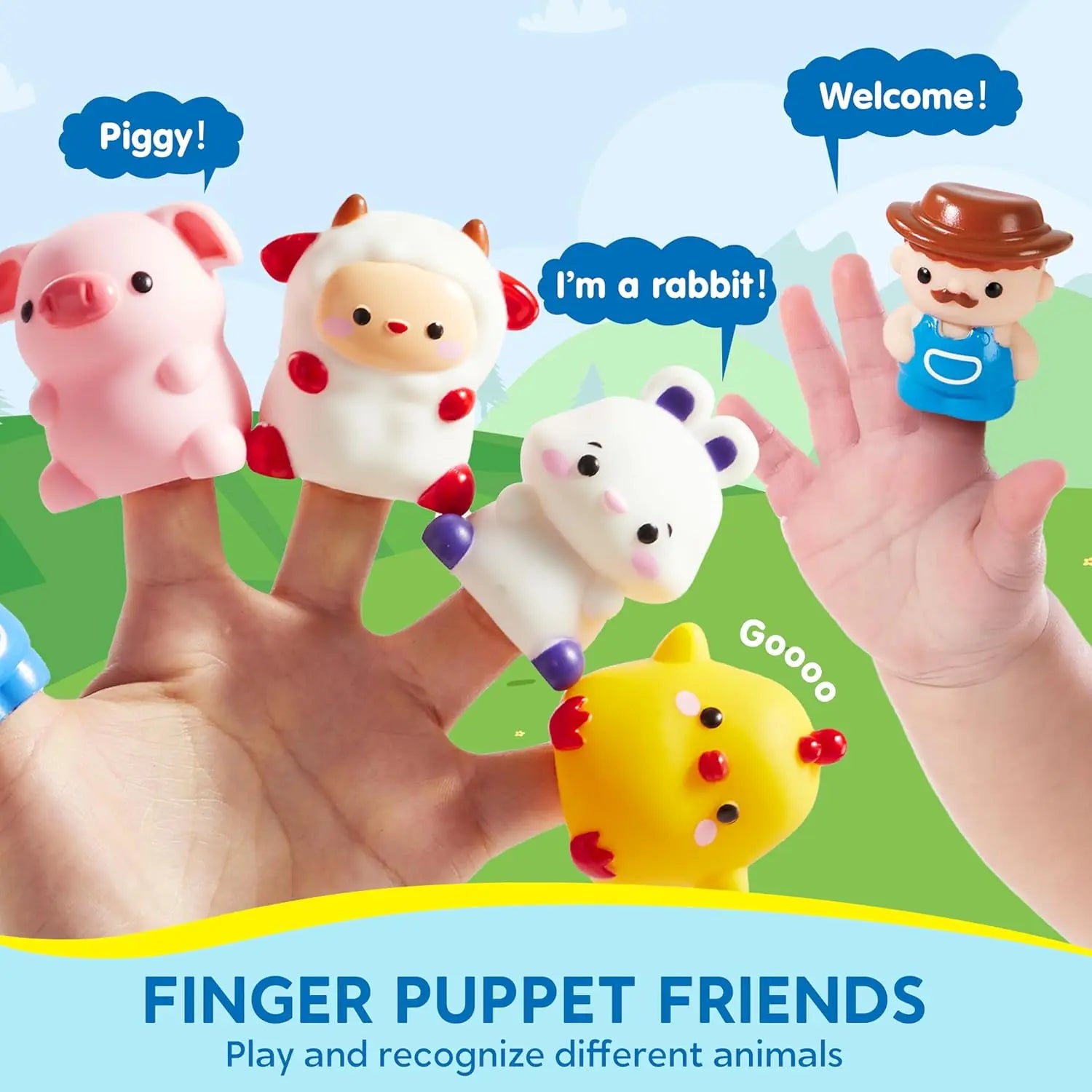 JOYFY Learning Farm Train Counting Matching & Sorting Montessori  Including 9 Farm Animals for Baby Christmas Birthday Gift