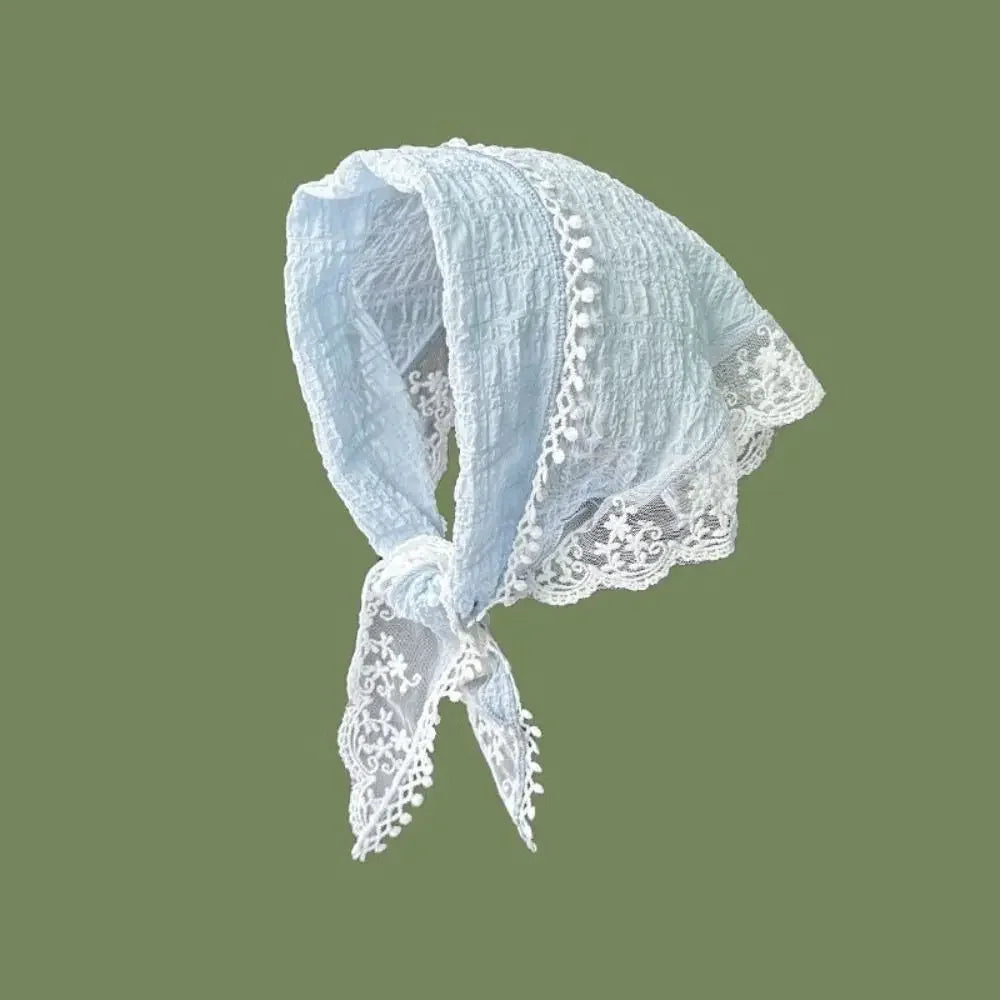 Lace Triangle Scarf Breathable Summer Crochet Headband - Smarsty