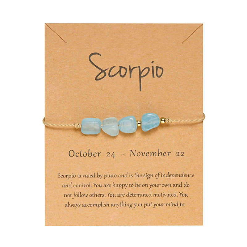 12 Constellation Natural Stone Beads Bracelets for Zodiac Signs - Smarsty