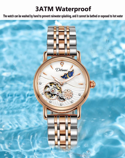 Luxury Automatic Mechanical Watch for Women with Moon Phase - Smarsty