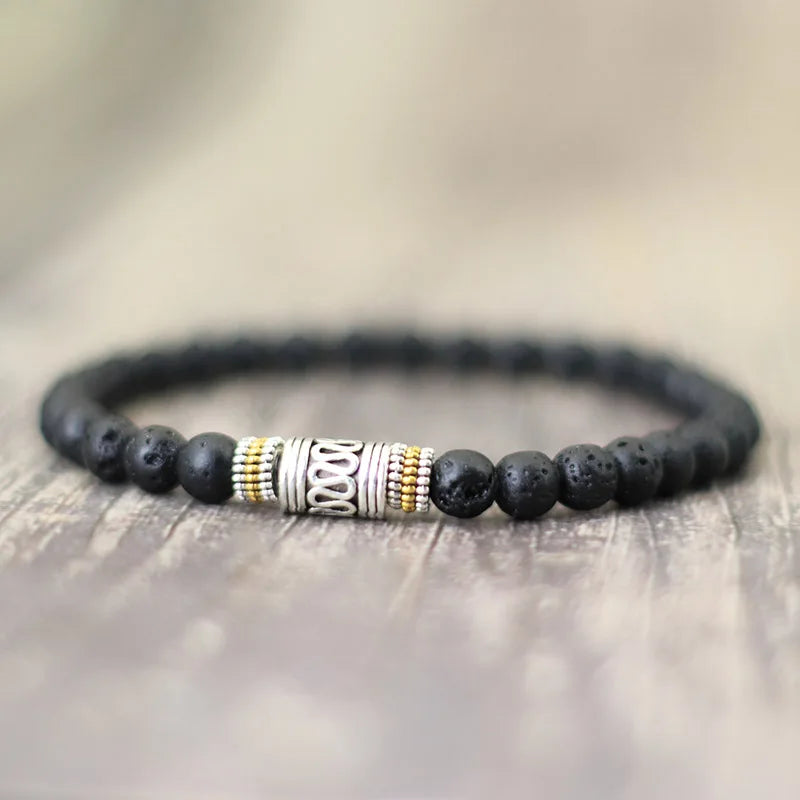 Minimalist 6mm Natural Stone Bracelet for Yoga Meditation - Smarsty