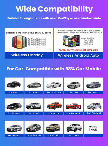 2in1 Wireless CarPlay And Android Auto Adapter Plug And Play - Smarsty