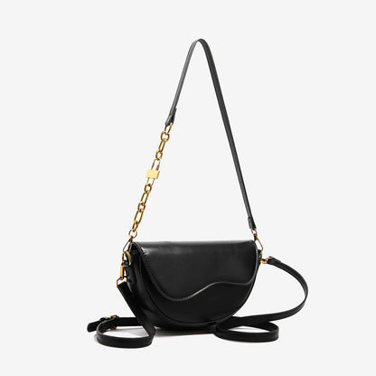 Small Leather Saddle Bag For Women Crossbody Vintage Style - Smarsty