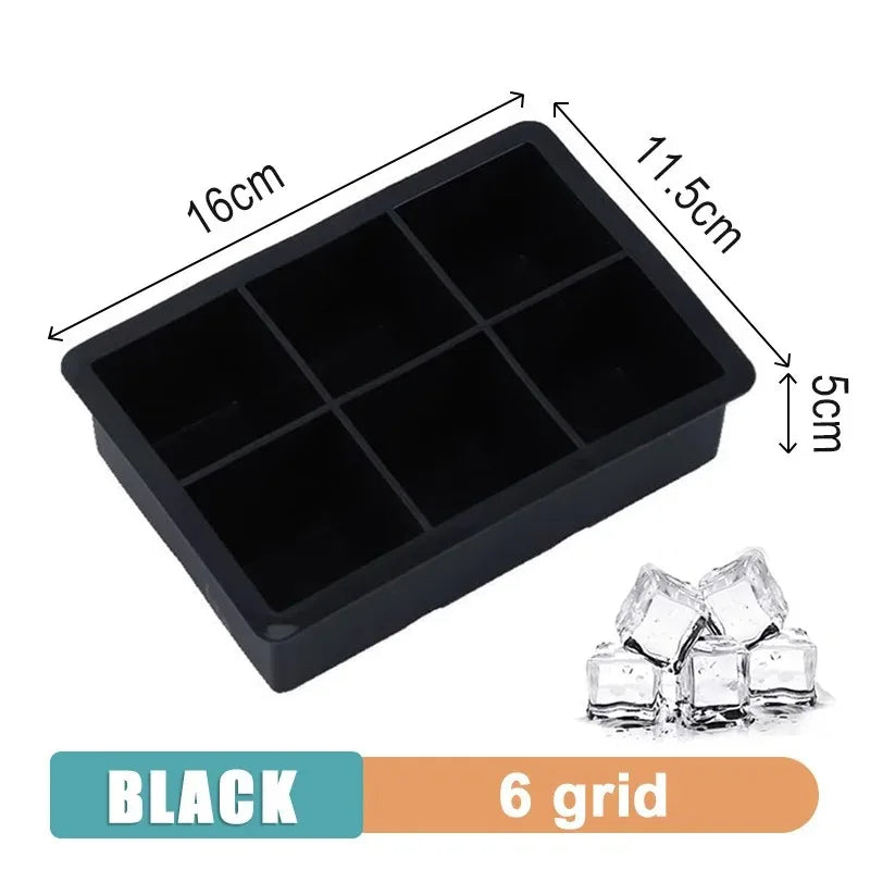 4/6/8/15/160 Grid Big Ice Tray Mold Giant Jumbo Large Food Grade Silicone Ice Cube Square Tray Mold DIY Ice Maker Ice Cube Tray - Smarsty