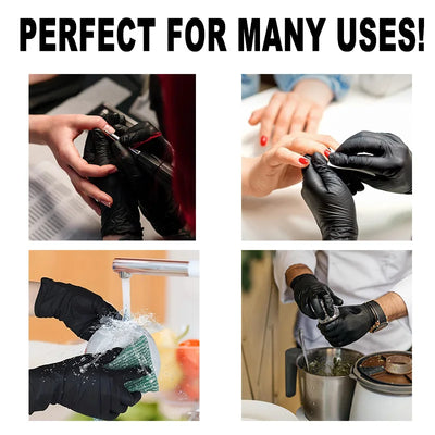 20/50/100PCS Disposable Black Nitrile Gloves for Household Use Latex Free Powder Free Cleaning Gloves Tattoo  Hairdressing Tools - Smarsty