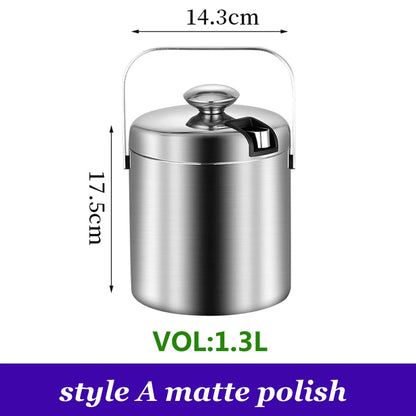 Portable Stainless Steel Ice Bucket for Outdoor Parties - Smarsty