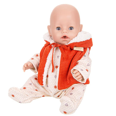 Doll Clothes For 43cm Baby Doll Leather Jacket Pants Jumpers Rompers Set For 18 Inch American Doll Coat Winter Clothes - Smarsty