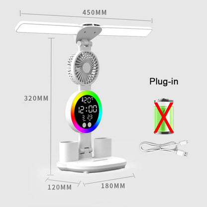 Rechargeable LED Table Lamp with Fan and Clock - Smarsty