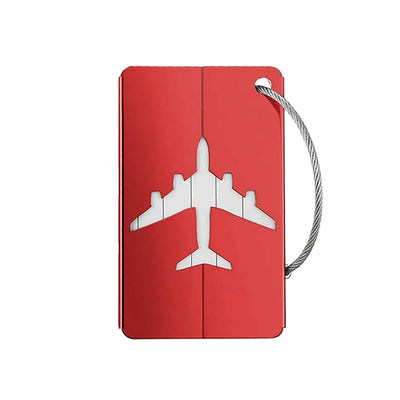 Aluminum Alloy Travel Luggage Tag Hanging Tag Suitcase Tag Plane With Name ID Cards Anti-lost Solid Color Travel Accessories - Smarsty
