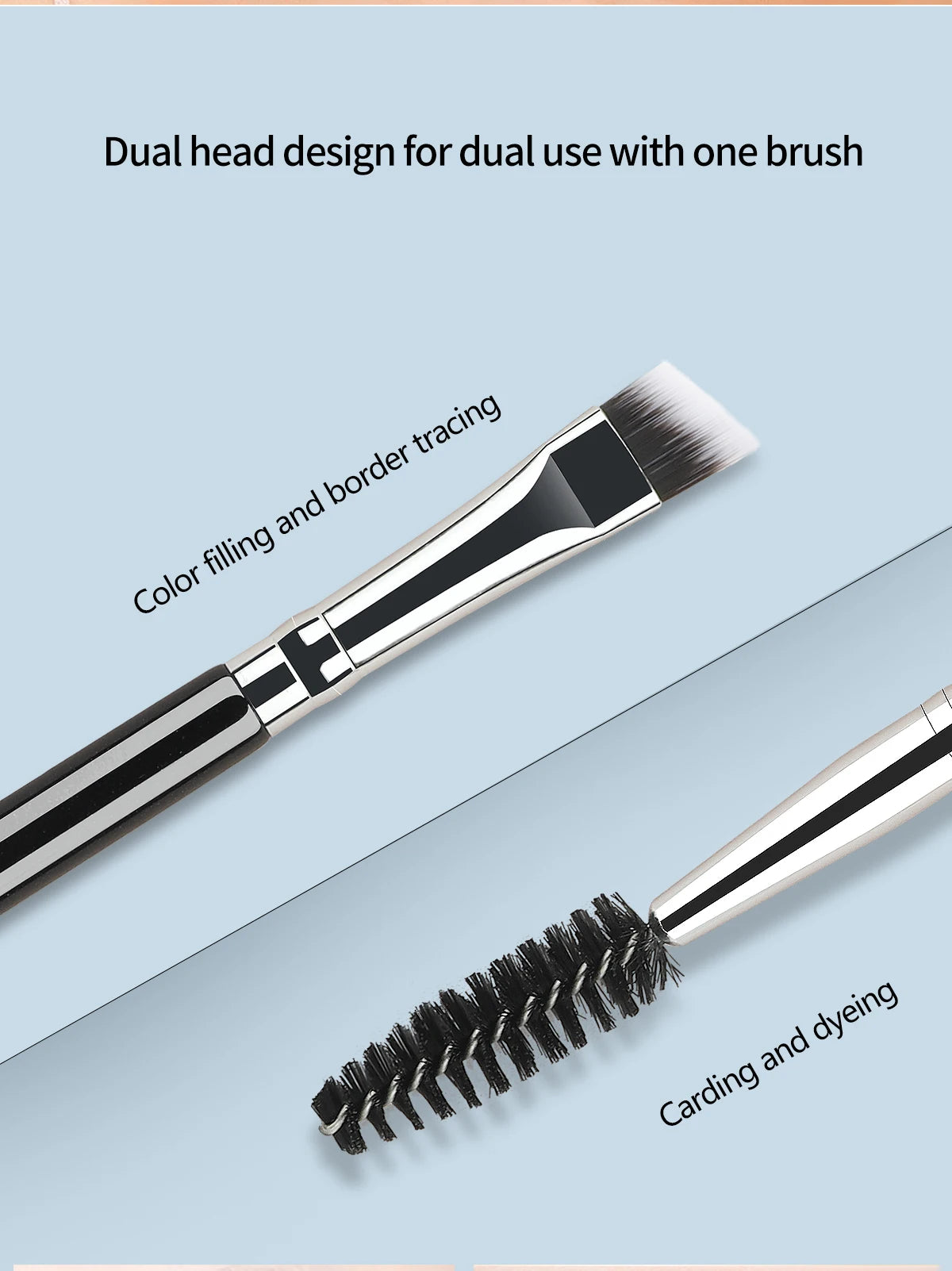 Dual Ended Eyebrow Brush With Spoolie For Perfect Brows - Smarsty