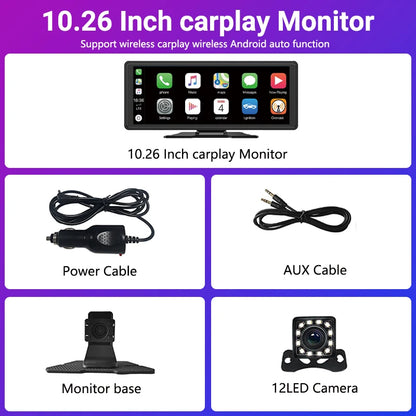 4K Dash Cam IPS Touch Screen With Wireless CarPlay Pro - Smarsty