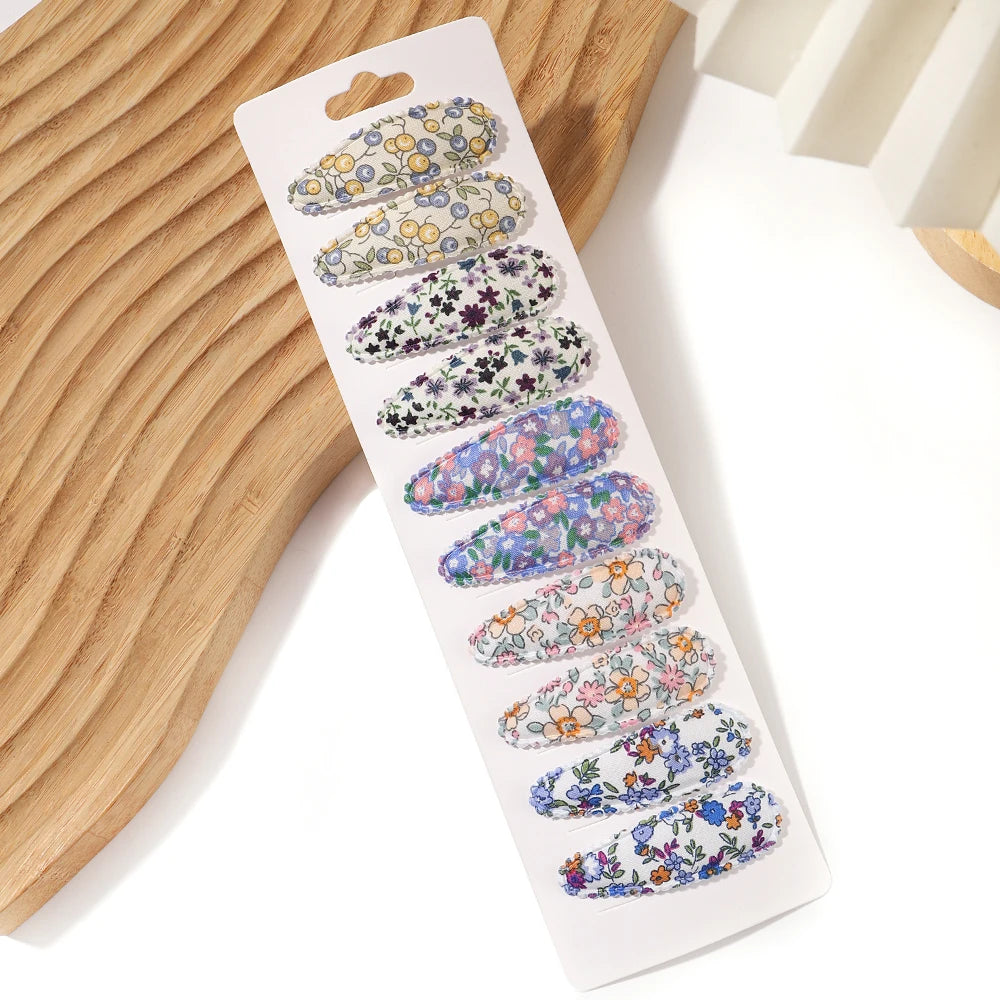 10 Pcs Cotton Alloy Hair Clips for Kids - Smarsty
