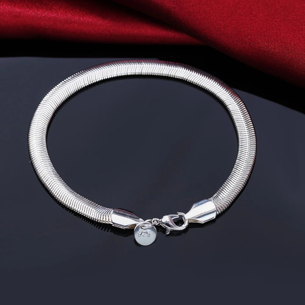 Sterling Silver Square Chain Bracelet Unisex Gift - Smarsty