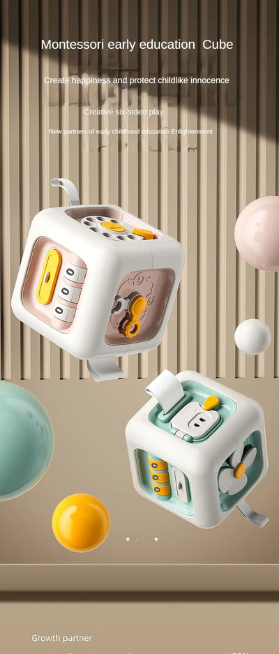 6 in 1 Montessori Educational Toys Sensory Busy Board Baby Practice Skills Drawer Cube Fidget Educational Toys for Girl Boy - Smarsty