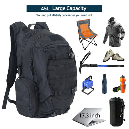 45L Waterproof Fishing Hunting Backpack Outdoor Rucksacks Tactical Sports Camping Hiking Trekking Bags - Smarsty