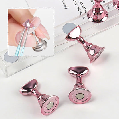 5pcs Magnetic Nail Tip Practice Holders with Crystal Base - Smarsty