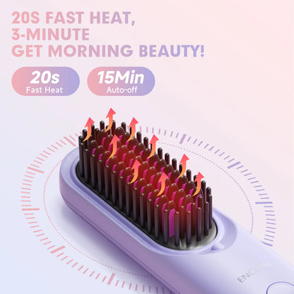 Professional Mini Straightener Brush with Negative Ions - Smarsty