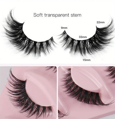 3Boxes(15Pairs) Cat Eye Lashes Fake Eyelashes Natural long Manga Lashes Winged End Eye Elongated Eyelashes Fake Lashes Makeup - Smarsty