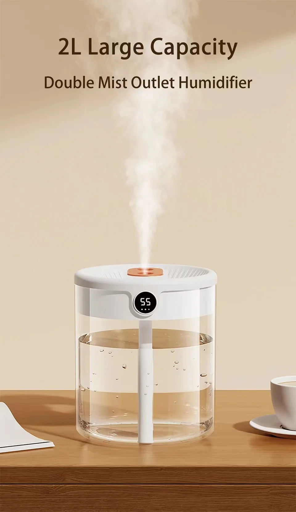 2L Portable Humidifier for Quiet Bedroom Use - Smarsty
