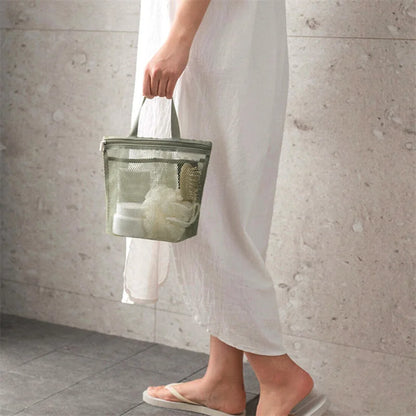 Mesh Makeup Toiletry Storage Bags Handbags Portable Travel Washing Body Shower Tools Organizer Hanging Cosmetic Organizer Pouch - Smarsty
