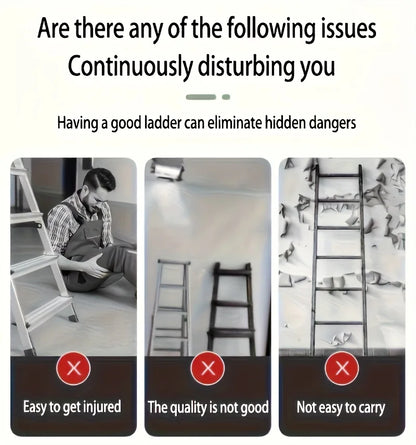 4-step ladder set: multifunctional foldable lightweight, wide-thick sturdy, safe handle + wide non-slip steps, for home/outdoor/