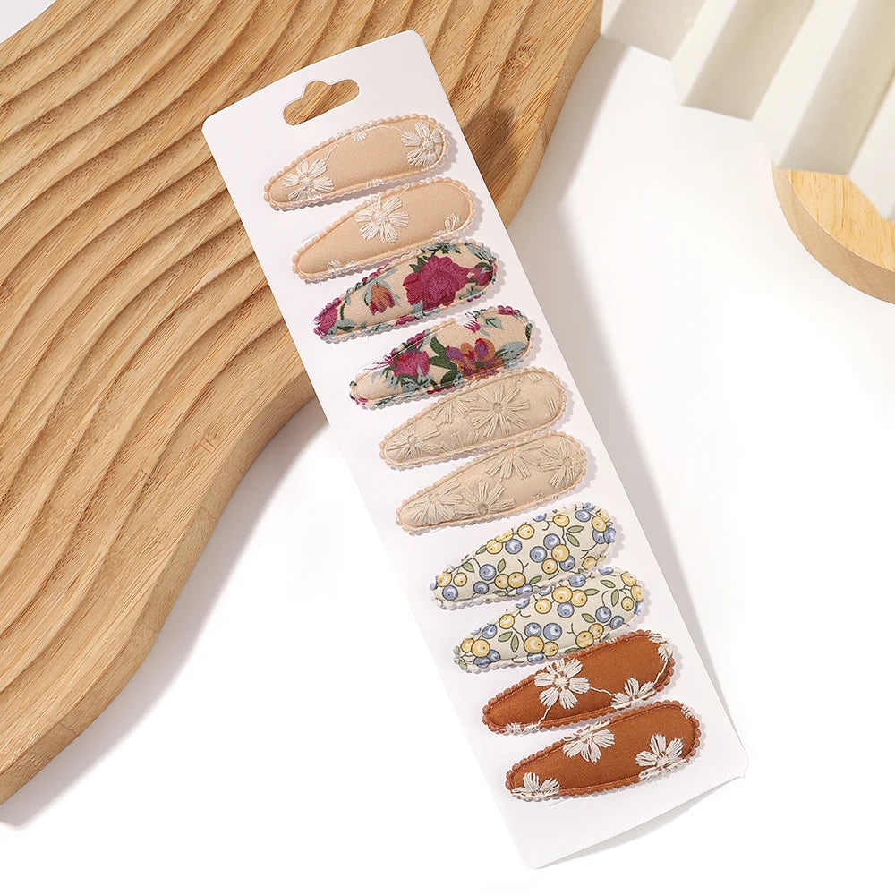 10 Pcs Cotton Alloy Hair Clips for Kids - Smarsty