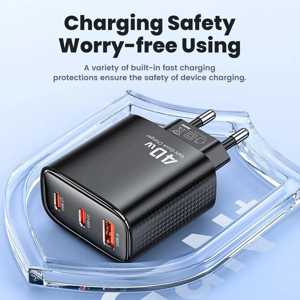 40W GaN USB C Travel Charger Fast Charge for Phones - Smarsty