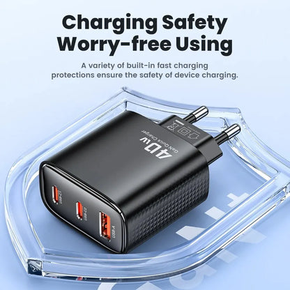 40W GaN USB C Travel Charger Fast Charge for Phones - Smarsty