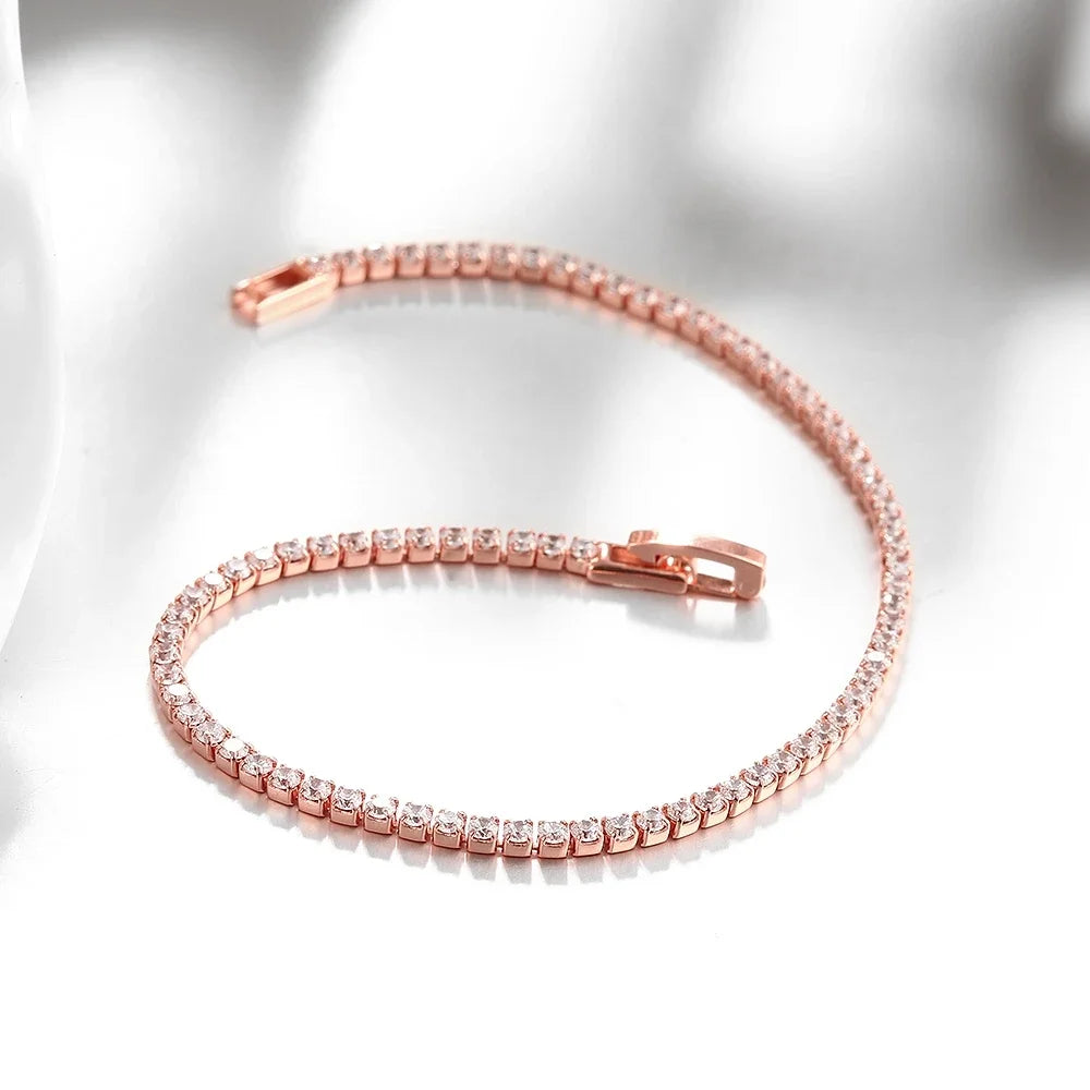 Genuine Sterling Silver Tennis Bracelet with Zirconia - Smarsty