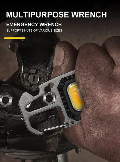 COB Keychain Work Light with Battery Display 8Mode Rechargeable High Lumens Portable LED Light for Camping Hiking Running by Smarsty