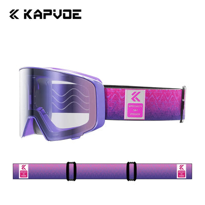 Kapvoe Photochromic Ski Goggles Magnetic Anti-Fog Lenses UV400 Protection Men Women Ski Goggles Snow Sunglasses Sports Eyewear