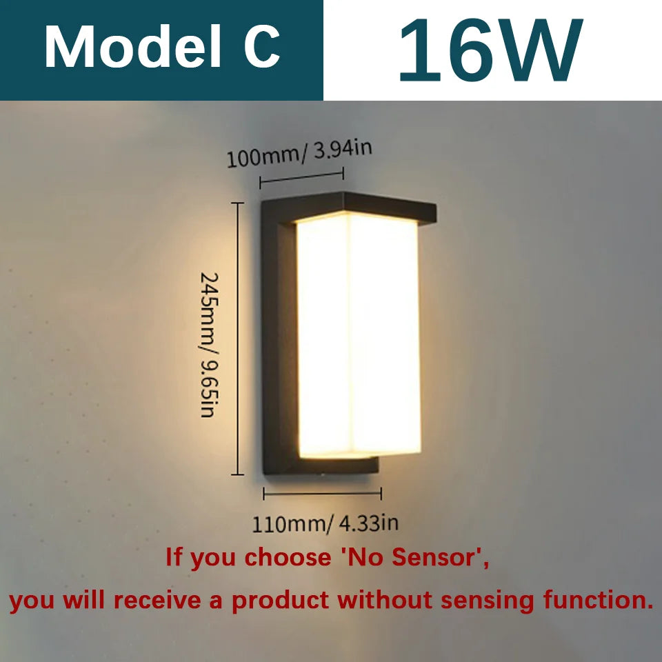 LED Outdoor Wall Light with Motion Sensor for Security - Smarsty