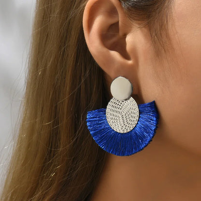Bohemian Big Tassel Drop Earrings for Stylish Wedding Look - Smarsty