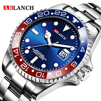 Classic Stainless Steel Quartz Watch with Magnifying Glass - Smarsty