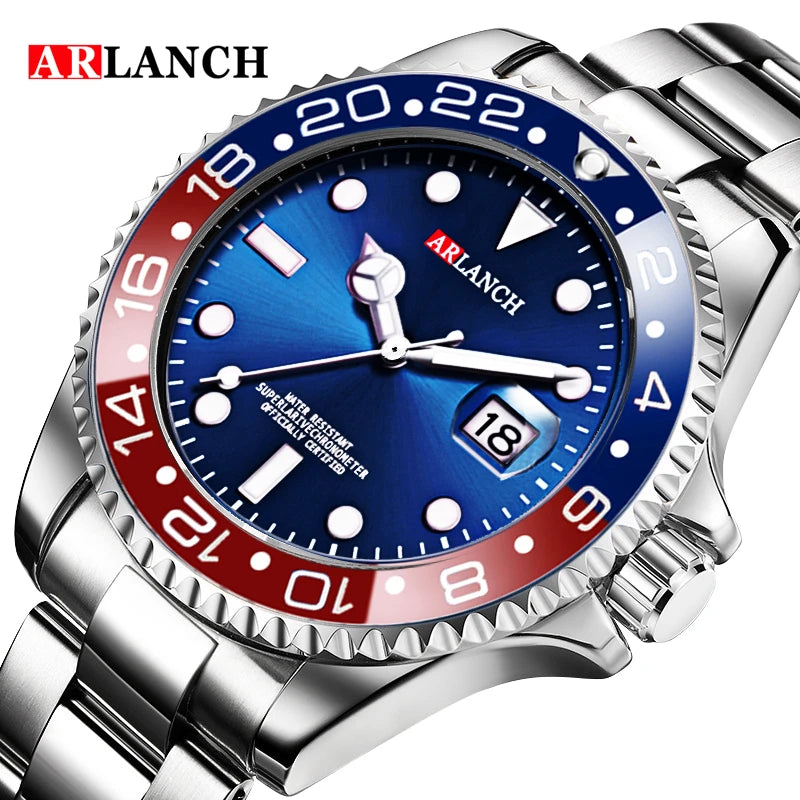 Classic Stainless Steel Quartz Watch with Magnifying Glass - Smarsty