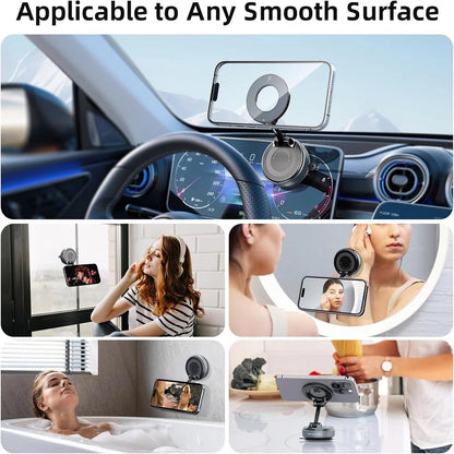 Magnetic Vacuum Car Mount Phone Holder Vacuum Suction Cup Car Phone Stand Universal GPS Navigation Stand for Car Smooth Surfaces