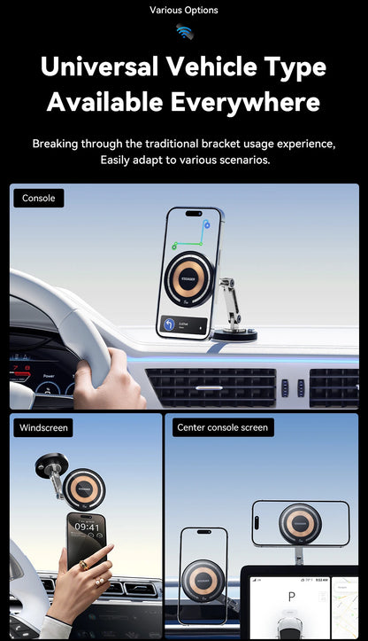 Magnetic MagSafe Wireless Car Charger Holder 15W Charging - Smarsty