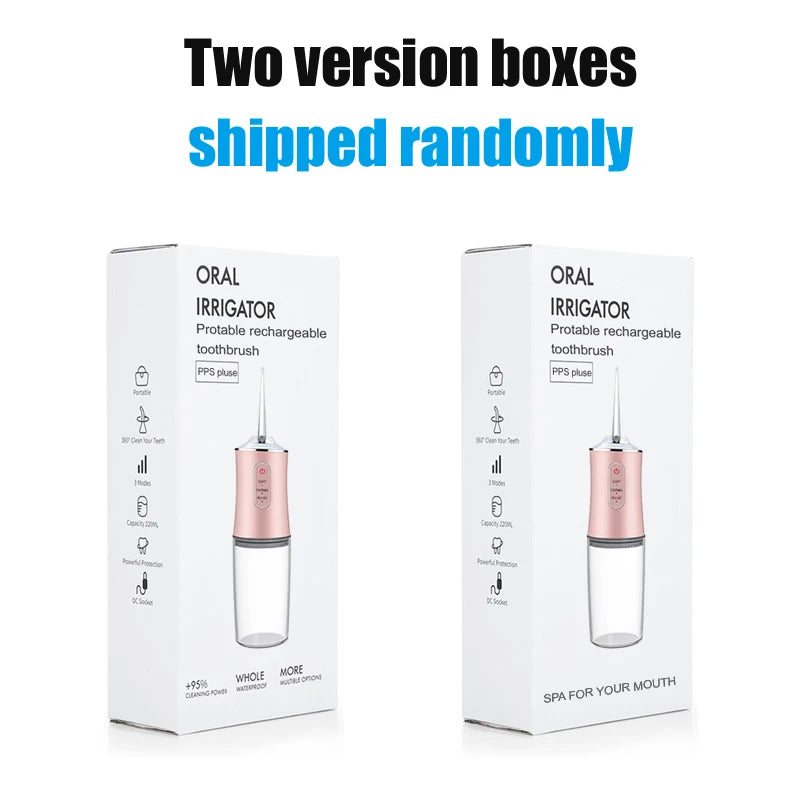 USB Portable Oral Irrigator Water Flosser Dental Water Jet Tools Pick Cleaning Teeth 200ML 4 Nozzles Mouth Oral Cleaning Agents - Smarsty