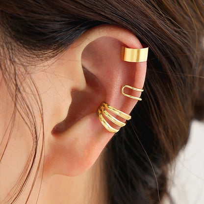 Vintage Metal Clip Earrings Set for Women and Teens - Smarsty