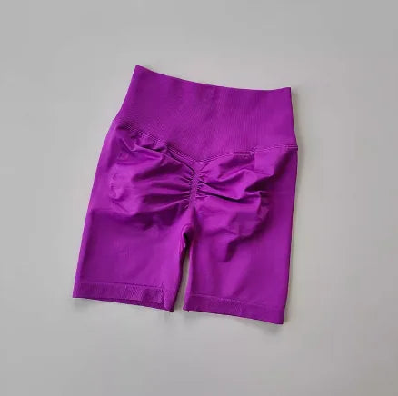 Women Yoga Shorts High Waist Sport Shorts Hip Push Up Soft Fitness Quick Dry Running Shorts Tummy Control Workout Gym Shorts - Smarsty